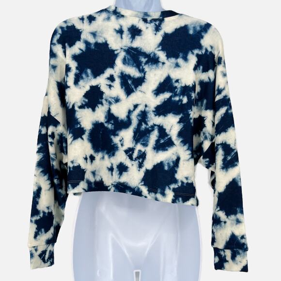 Justice Girl's Tie-Dye Hacci Cropped Sweatshirt in French Navy Size Large - Picture 2 of 8